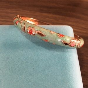 Rose gold, light blue handcrafted bracelet